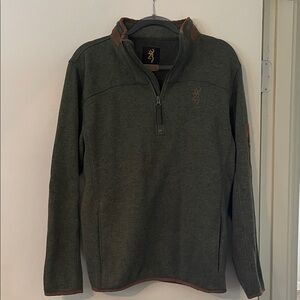 Browning Men's Olive Zip-Up Sweater